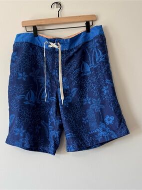 Tropical Print Sperry Topsider Men’s Board Shorts EUC Size 36 in Blue & Orange